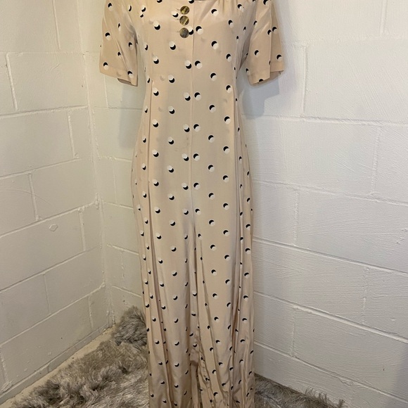 Vintage Jennifer L Silk Polka Dot Wide Leg Jumpsuit size 8 - Picture 6 of 12